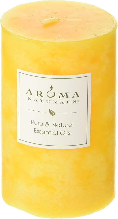 Aroma Naturals Lavender & Tangerine Essential Oil Scented Pillar Candle - Image 3