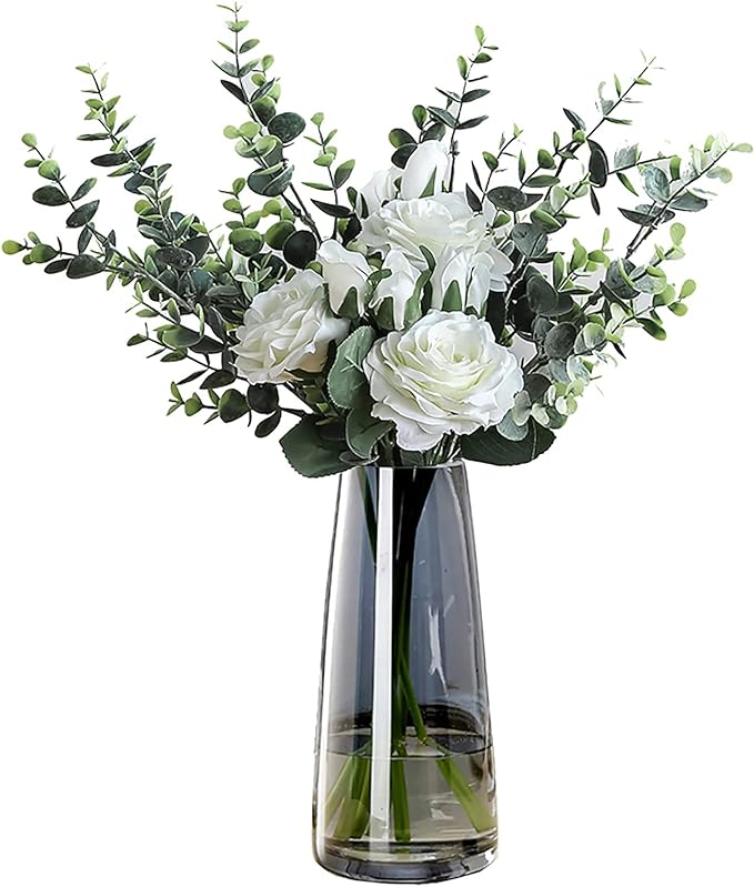 FANTESTICRYAN Modern Glass Vase Irised Crystal Clear Glass Vase - Image 3