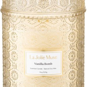 LA JOLIE MUSE Vanilla Candle, Scented Candle Gifts for Men&Women