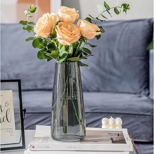 FANTESTICRYAN Modern Glass Vase Irised Crystal Clear Glass Vase