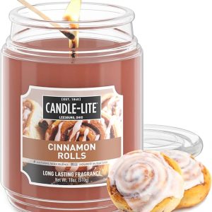 Candle-lite Scented Candles, Cinnamon Pecan Swirl Fragrance, One 18 oz.