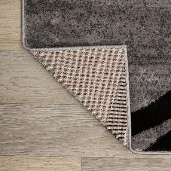Rugshop Modern Wavy Circles Design Area Rug 5'3" x 7'3" Gray - Image 4